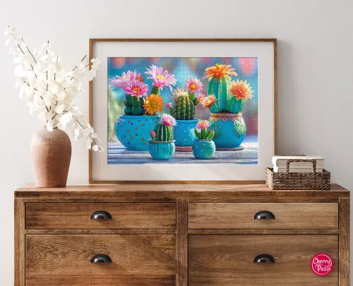 Puzzle 1000 elementów. Kwitnące kaktusy 30868 na Arena.pl