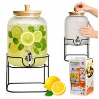 Słoik z kranikiem 5L słój szklany z kranem na stojaku dzbanek dystrybutor