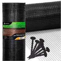 Siatka na krety 2 m x 300 m + kołki 300 szt. przeciw kretom, nornicom 30g/m2