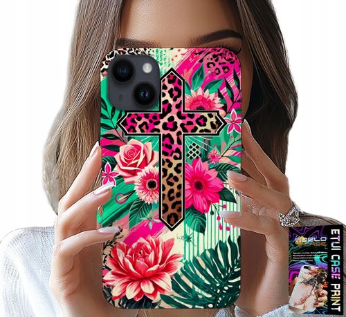 ETUI DO IPHONE 14 PLUS - KRZYŻ, RÓŻA CHRZEŚCIJAŃSTWO JEZUS PLECKI na Arena.pl