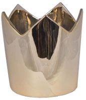 Doniczka korona ceramiczna złota duża