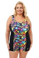 SPIN Strój kąpielowy jednoczęściowy damski z nogawką D-3303-AB-4XL