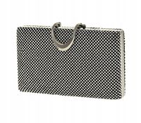 Torebka wizytowa puzderko wieczorowa na łańcuszku kryształki czarny Z8117