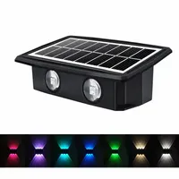 Lampka solarna na ścianę kolorowo święcący kinkiet RGB zmienia kolory