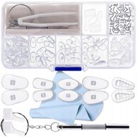 ZESTAW NOSKÓW DO NAPRAWY OKULARÓW AKCESORIA ŚRUBKI NOSKI SILIKONOWE 35 PAR