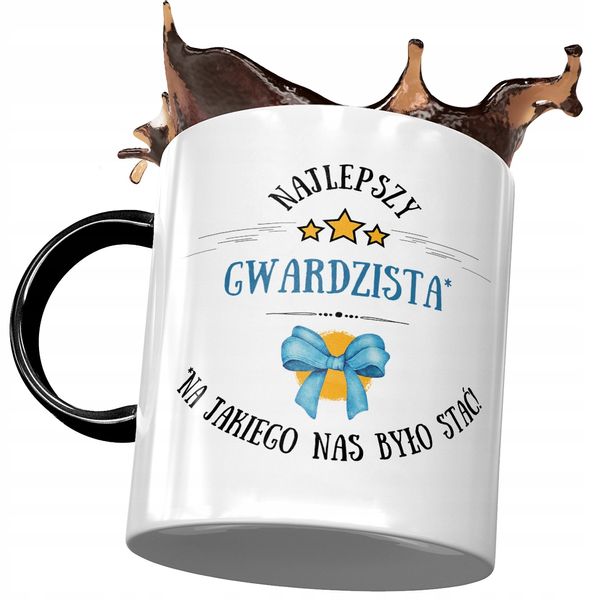 Kubek Czarny Dla Gwardzisty Najlepszy Gwardzista Z Nadrukiem Ze Zdjęciem zdjęcie 1