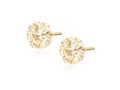 OKRĄGŁE POZŁACANE KOLCZYKI SZAMPAŃSKIE CYRKONIE