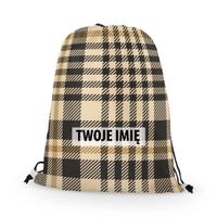 WORKO-PLECAK z Twoim imieniem Brązowa krata I 027