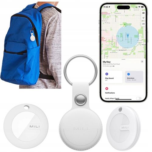 Lokalizator GPS MiTag MiLi do iOS + Etui Brelok do plecaka kluczy dla psa na Arena.pl