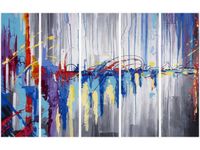 70CM 150CM OBRAZ 5 ELEM ABSTRAKCYJNY WODOSPAD ŚCIENNY