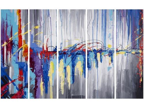 70CM 150CM OBRAZ 5 ELEM ABSTRAKCYJNY WODOSPAD ŚCIENNY na Arena.pl