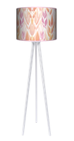 Lampa podłogowa - trójnóg drewniana duża - Kolorowe listki