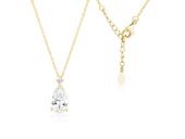 Delikatny pozłacany srebrny naszyjnik gwiazd celebrytka łezka kropla białe cyrkonie srebro 925 Z1591NG_W