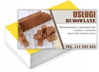 Wizytówki firmowe reklamowe 200 szt duży wybór USŁUGI BUDOWLANE