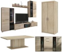 Zestaw Mebli Meblościanka + Komoda + Szafa 2-drzwiowa + Ława Denver Sonoma