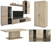Zestaw Mebli Meblościanka + Komoda + Szafa 2-drzwiowa + Ława Denver Sonoma