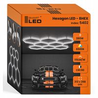 Lampa LED Hexagon Sufitowa Panel Oświetlenie Do Garaż Warsztat 313 x 298 cm