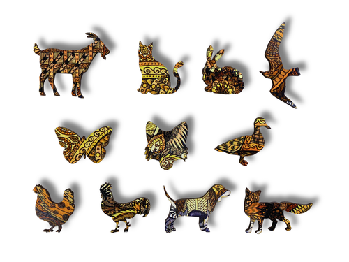 Puzzle Drewniane dla dzieci i  Lisek Fox w pudełku drewnianym na Arena.pl