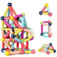 KLOCKI MAGNETYCZNE KONSTRUKCYJNE EDUKACYJNE DUŻE 120 ELEMENTÓW