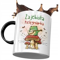 Kubek Czarny Pielęgniarki Żajebista Pielęgniarka Z Nadrukiem Ze Zdjęciem
