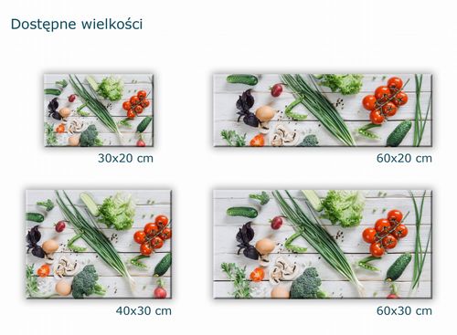 SZKLANA DESKA KUCHENNA 60x20 403c Warzywa na Arena.pl