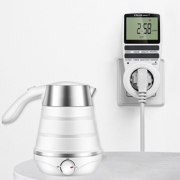 Qoltec Elektroniczny programator czasowy PC0628 3680W 16A LCD zdjęcie 10