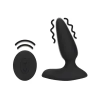 loveline smooth plug z funkcją wibracji i pilotem licorice black