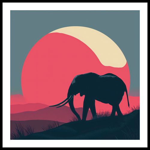Plakat 50x50cm Słoń przy Czerwieni na Arena.pl
