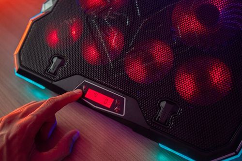 PODSTAWKA PODKŁADKA CHŁODZĄCA POD LAPTOPA REGULOWANA 9-17'' LED RGB 2x USB na Arena.pl