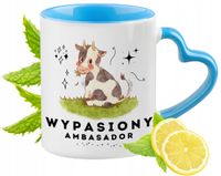 Dla Ambasadora Kubek Błękitny Z Uszkiem W Kształcie Serca Na Prezent
