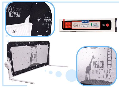 Barierka ochronna bramka osłonka do łóżka 150cm czarna na Arena.pl