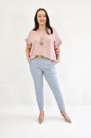 Bawełniane Spodnie Boyfriendy z Paskiem Popielate UNI