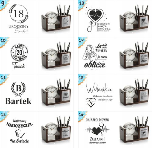 PREZENT dla informatyka organizer na biurko z zegarem przybornik na Arena.pl