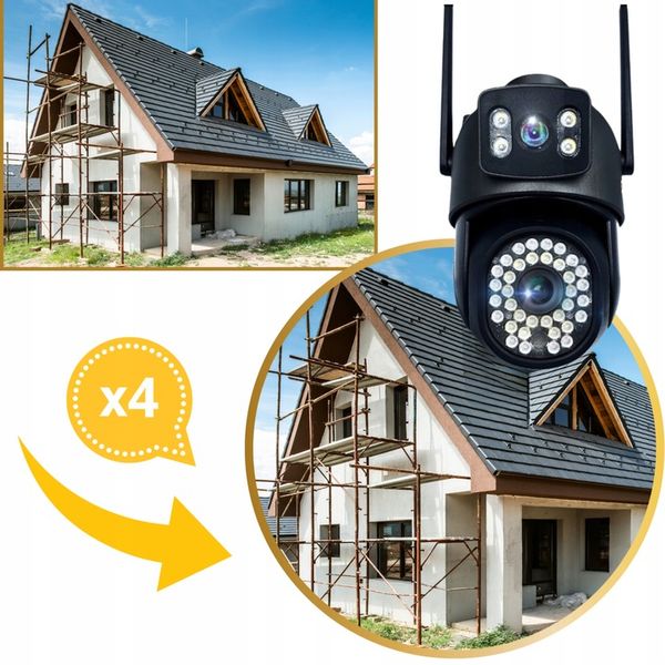 PODWÓJNA KAMERA WIFI IP ZEWNĘTRZNA OBROTOWA ŚLEDZENIE 2X3MPX DOŚWIETLENIE zdjęcie 5