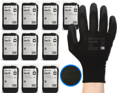 Rękawice Robocze MERCATOR Tech Black+Black PU - M - 120 Par