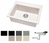 ZLEWOZMYWAK ZLEW GRANIT 58x48 + SYFON 8 kolorów