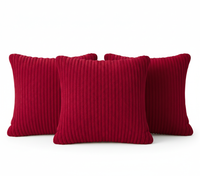 Zestaw 3x Poszewka dekoracyjna Jasiek struktura toczona 40x40 czerwona