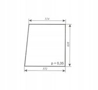 szyba drzwi górna nowy typ C-330 kabina Naglak Koźmin z turem