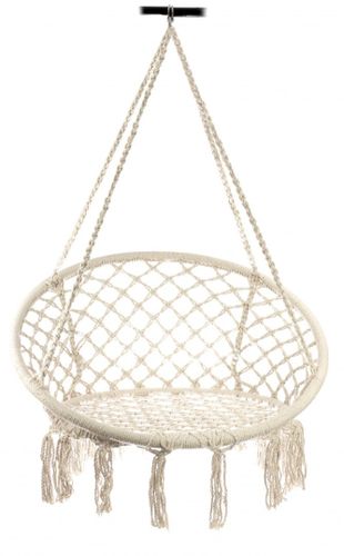 Huśtawka fotel bocianie gniazdo z oparciem ecru 80cm XL na Arena.pl