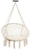 Huśtawka fotel bocianie gniazdo z oparciem ecru 80cm XL