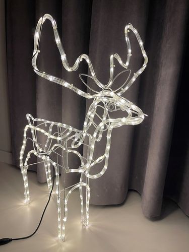 RENIFER ŚWIECĄCY LED DUŻY Z RUCHOMĄ GŁOWĄ BIAŁY CIEPŁY IP44 ZEWNĘTRZNY na Arena.pl