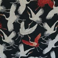 Tkanina na poduszki i obiciowa japońskie żurawie gobelin dekoracyjny