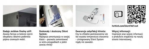 Zawias SenSys 8657i, nakładany, 165°, Silent System - 9099540 HETTICH na Arena.pl