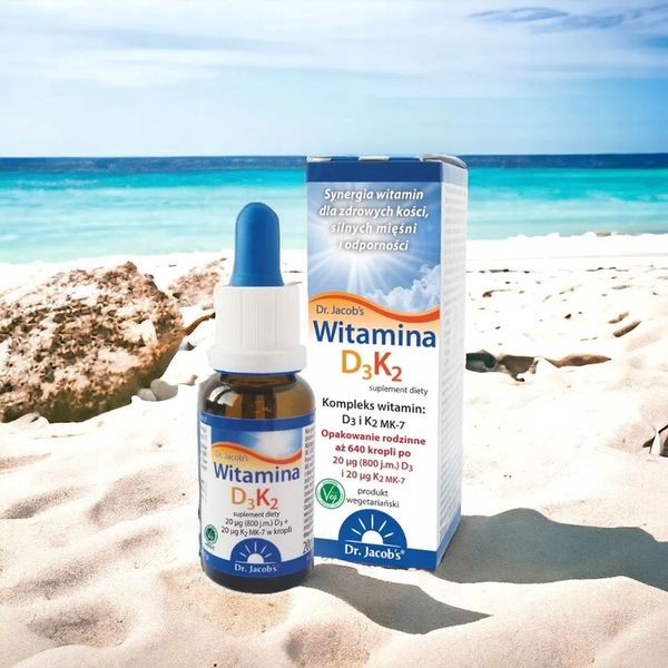 Witamina D3 K2 MK-7 w Kroplach Dr Jacobs | D3 z lanoliny! | Naklejka GRATIS zdjęcie 4