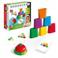 Gra edukacyjna Montessori MEMOKUBKI 3+ dla 3 latka zestaw 2 gier kubki 2w1