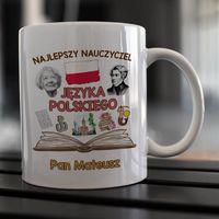 Kubek z imieniem dla nauczycielki / nauczyciela języka polskiego