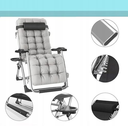FOTEL OGRODOWY, LEŻAK PLAŻOWY, TURYSTYCZNY PODUSZKA + STOLIK Zero Gravity na Arena.pl