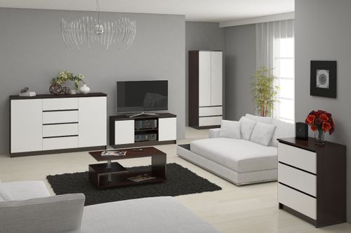 KOMODA K60 2 SZUFLADY WENGE / BIAŁA na Arena.pl