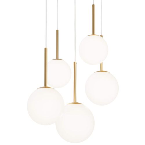 Wisząca lampa Basic Form MOD321PL-05G pięciopunktowa biała na Arena.pl