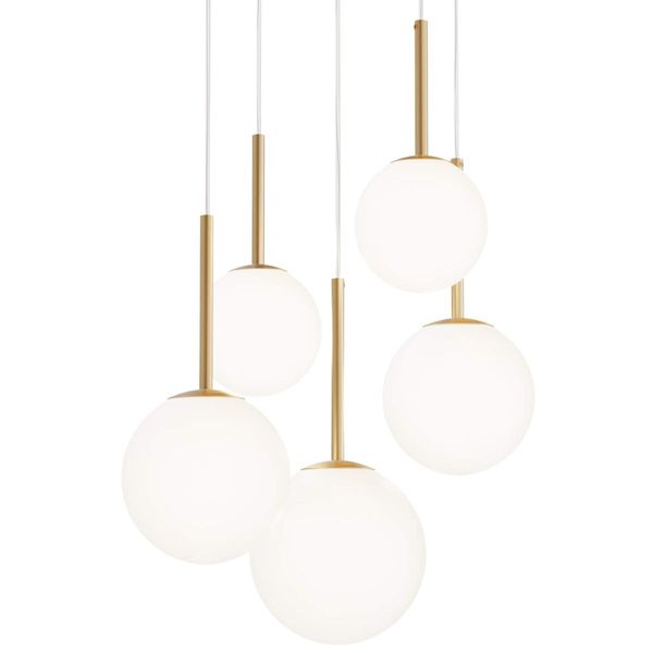 Wisząca lampa Basic Form MOD321PL-05G pięciopunktowa biała zdjęcie 4